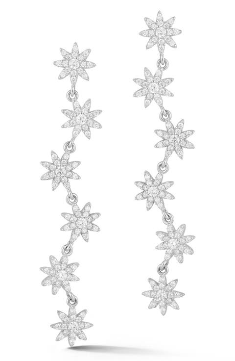 Cubic Zirconia Star Drop Earrings