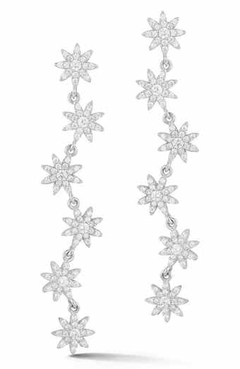 Cubic Zirconia Star Drop Earrings