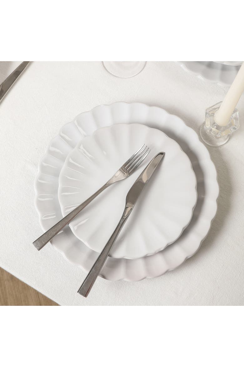 Phoenix Stoneware 12-Piece Dinnerware Set, Alternate, color, White