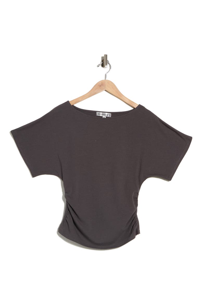 Ruched Dolman Sleeve Top, Alternate, color, CHARCOAL