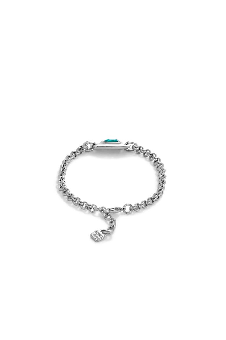 Turquoise Crystal Link Bracelet, Alternate, color, Silver
