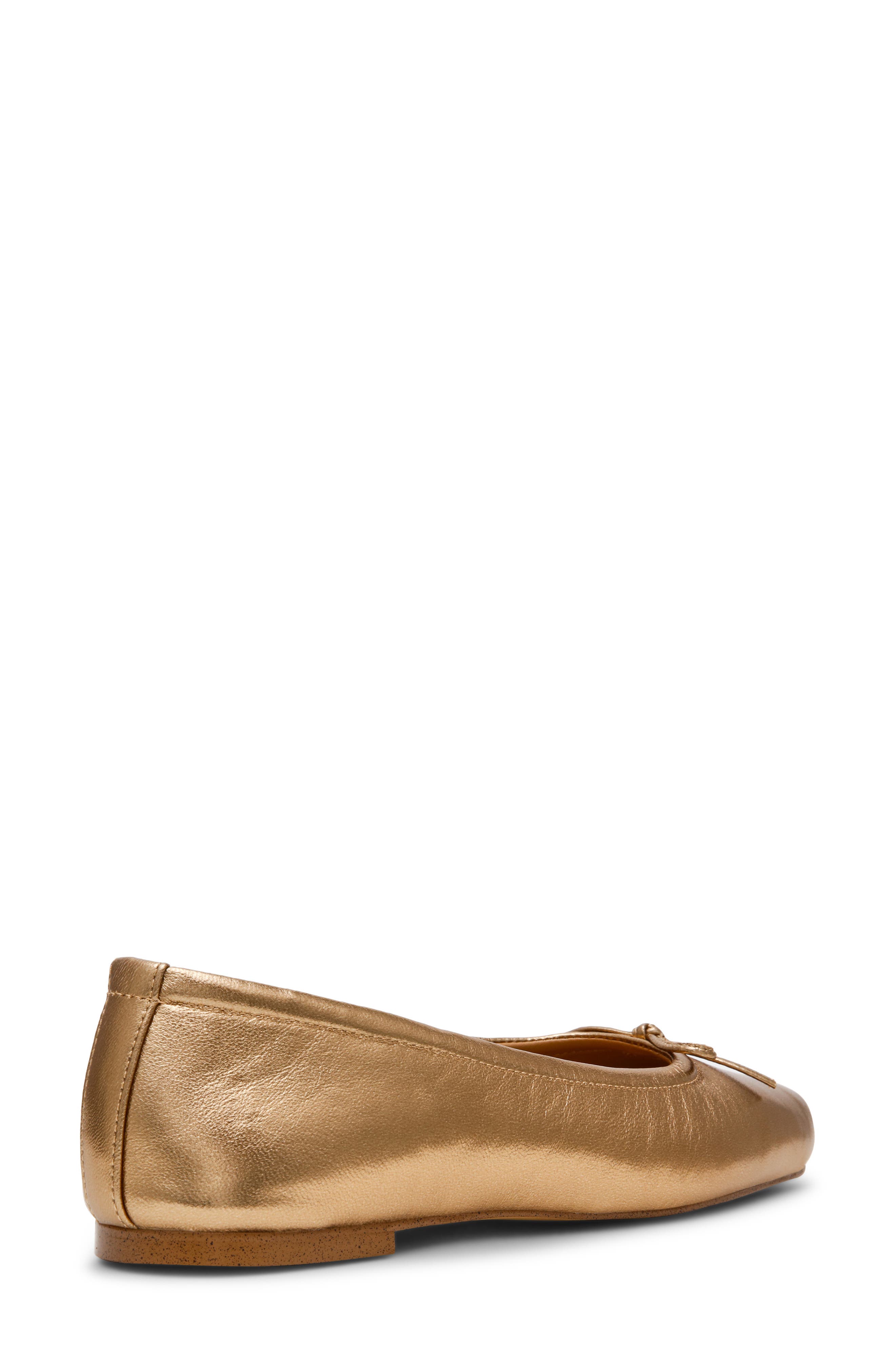 Eleve Square Toe Flat, Alternate, color, BRONZE LEATHER
