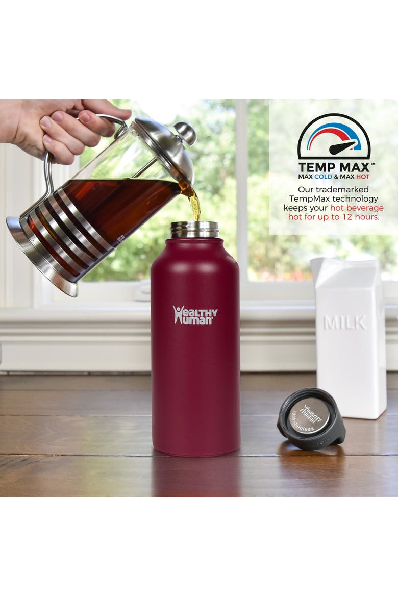 Stainless Steel Water Bottle Double Walled, Alternate, color, Red