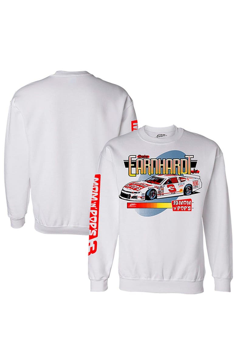 JR MOTORSPORTS OFFICIAL TEAM APPAREL Men's JR Motorsports Official Team Apparel White Dale Earnhardt Jr. Mom N' Pops Pullover Sweatshirt, Main, color, 