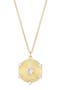 Cubic Zirconia Fluted Disc Pendant Necklace