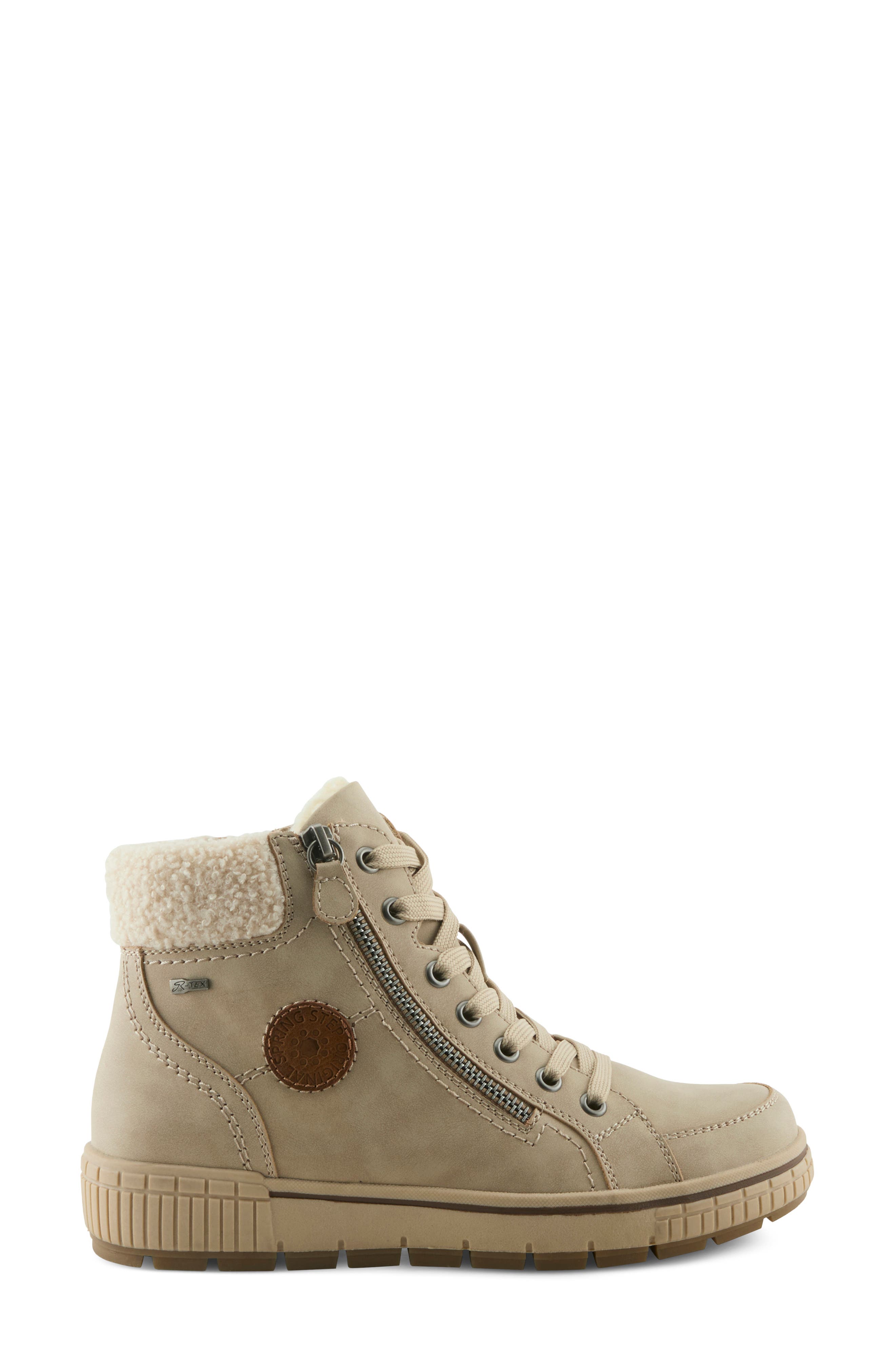 Alps Water Resistant Faux Shearling Sneaker, Alternate, color, STONE