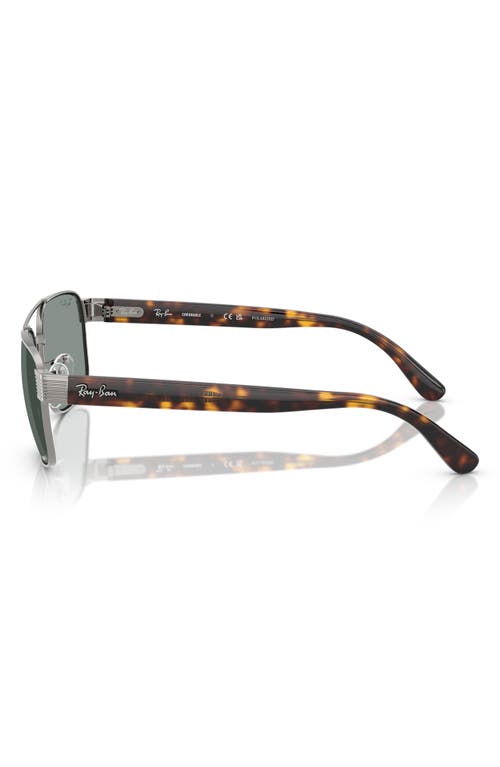 Ray Ban Rb3751ch Chromance Sunglasses Havana Frame Blue Lenses Polarized 61-17 In Gunmetal