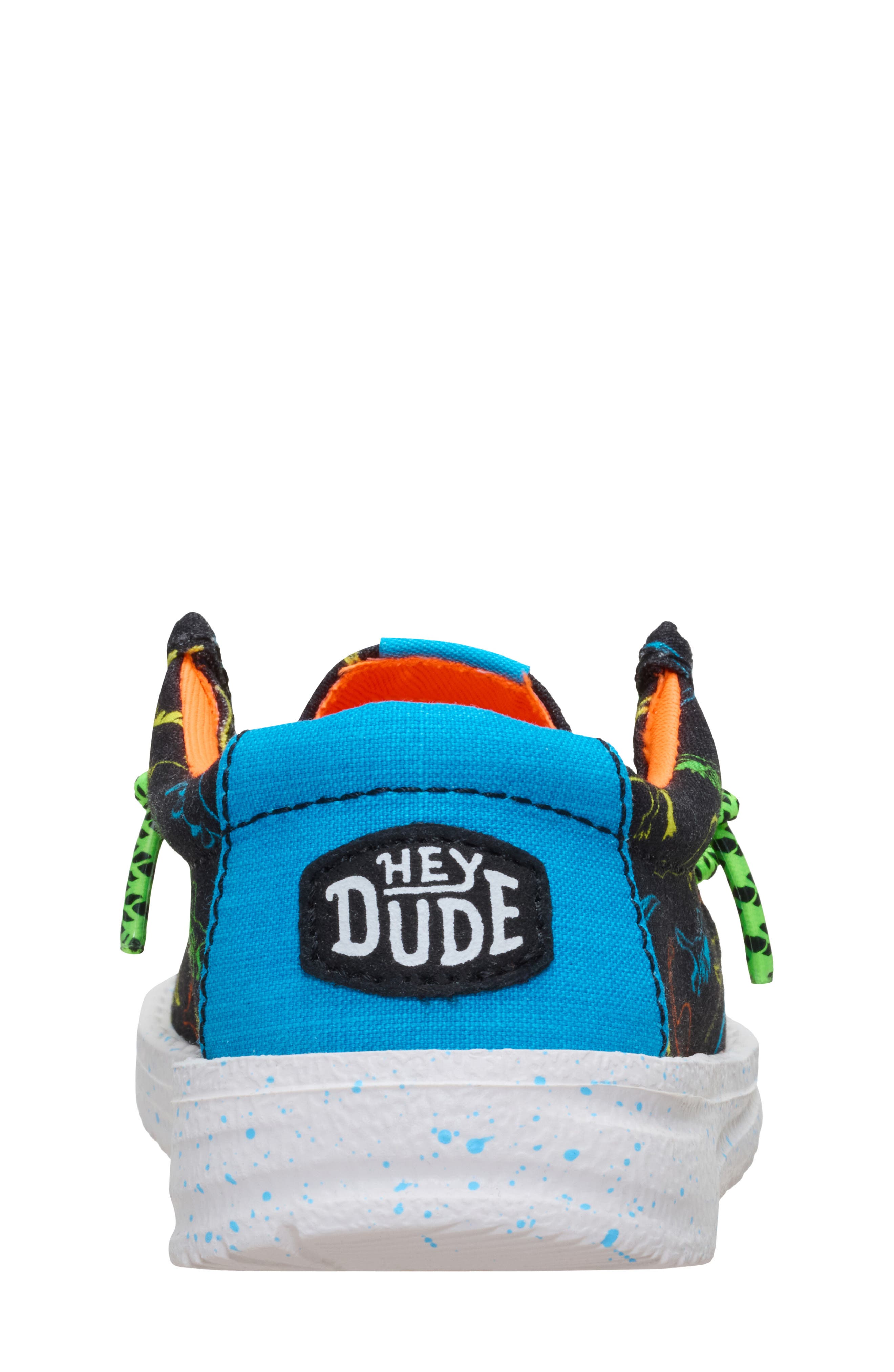 Hey Dude Kids' Wally Dinoworld Slip-On, Alternate, color, Black/ Neon Multi