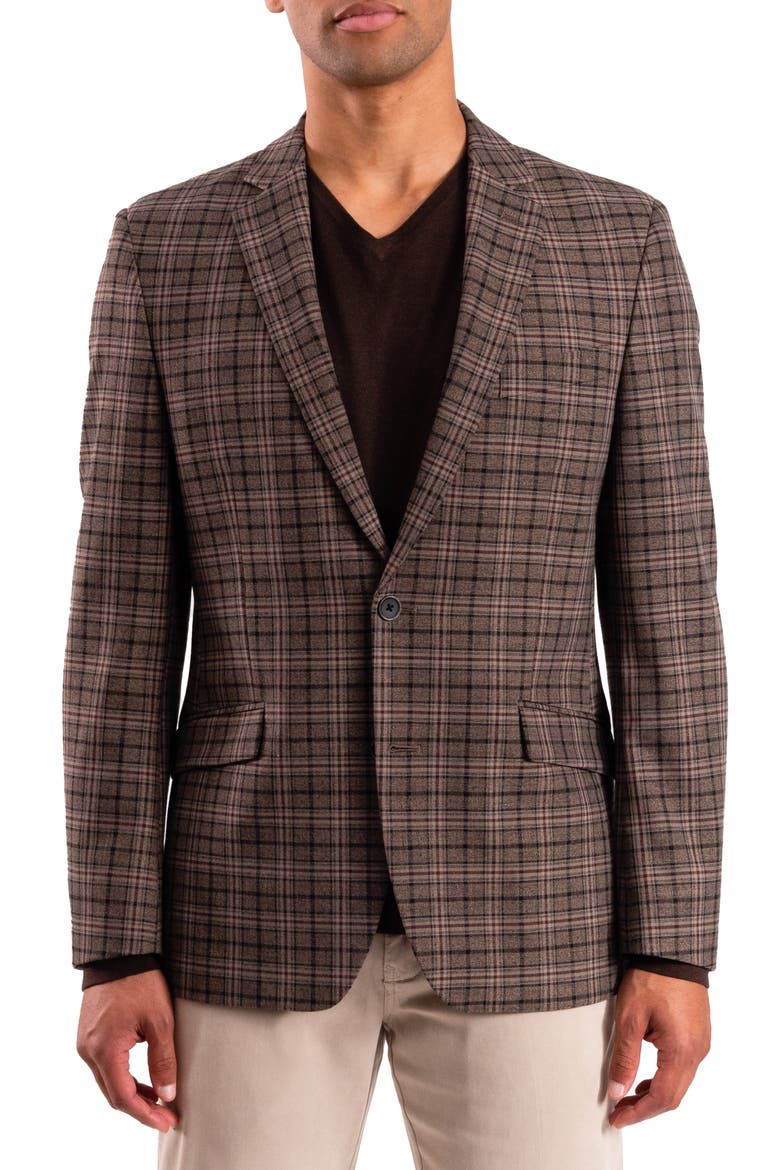 Plaid Sport Coat, Main, color, TAN