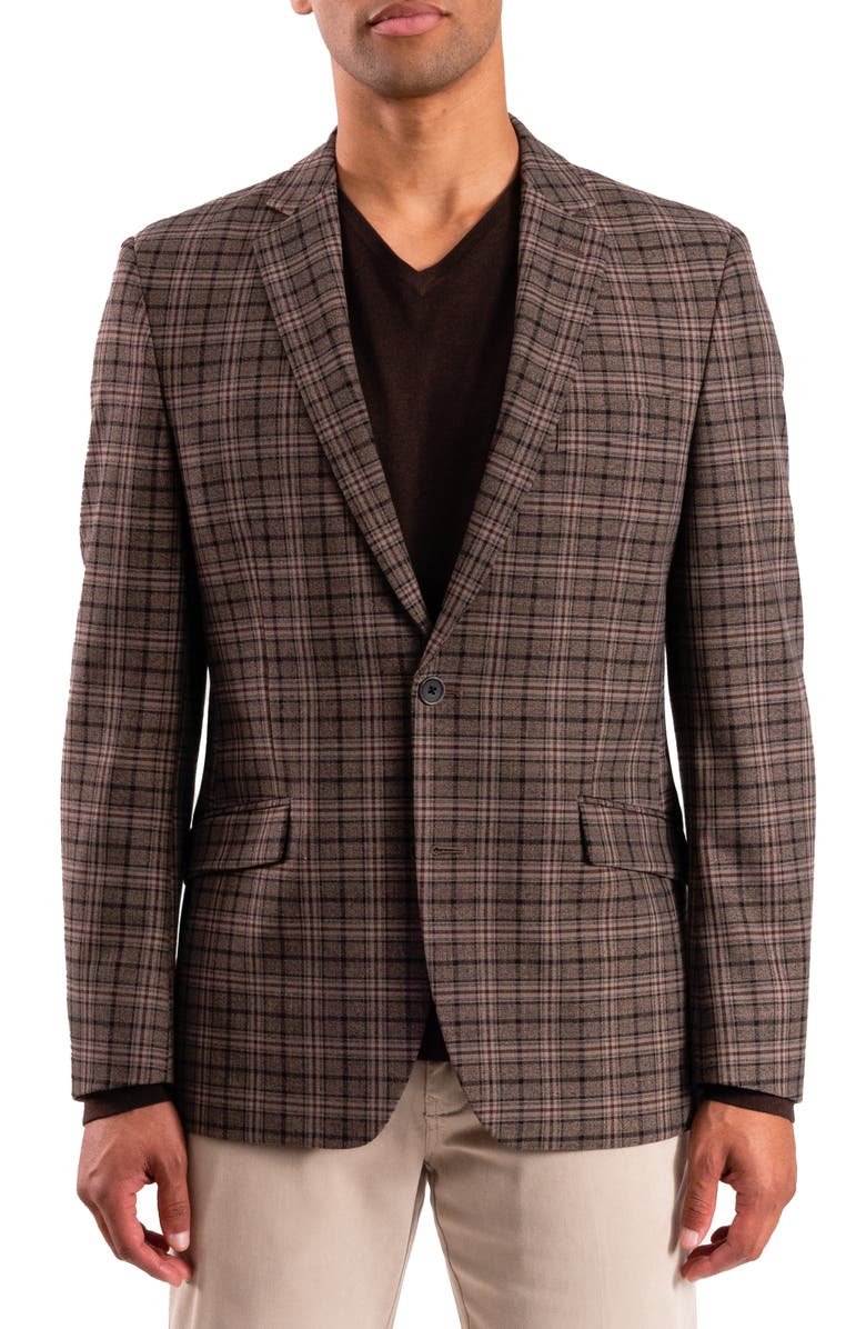 SAVILE ROW CO Plaid Sport Coat, Main, color, Tan