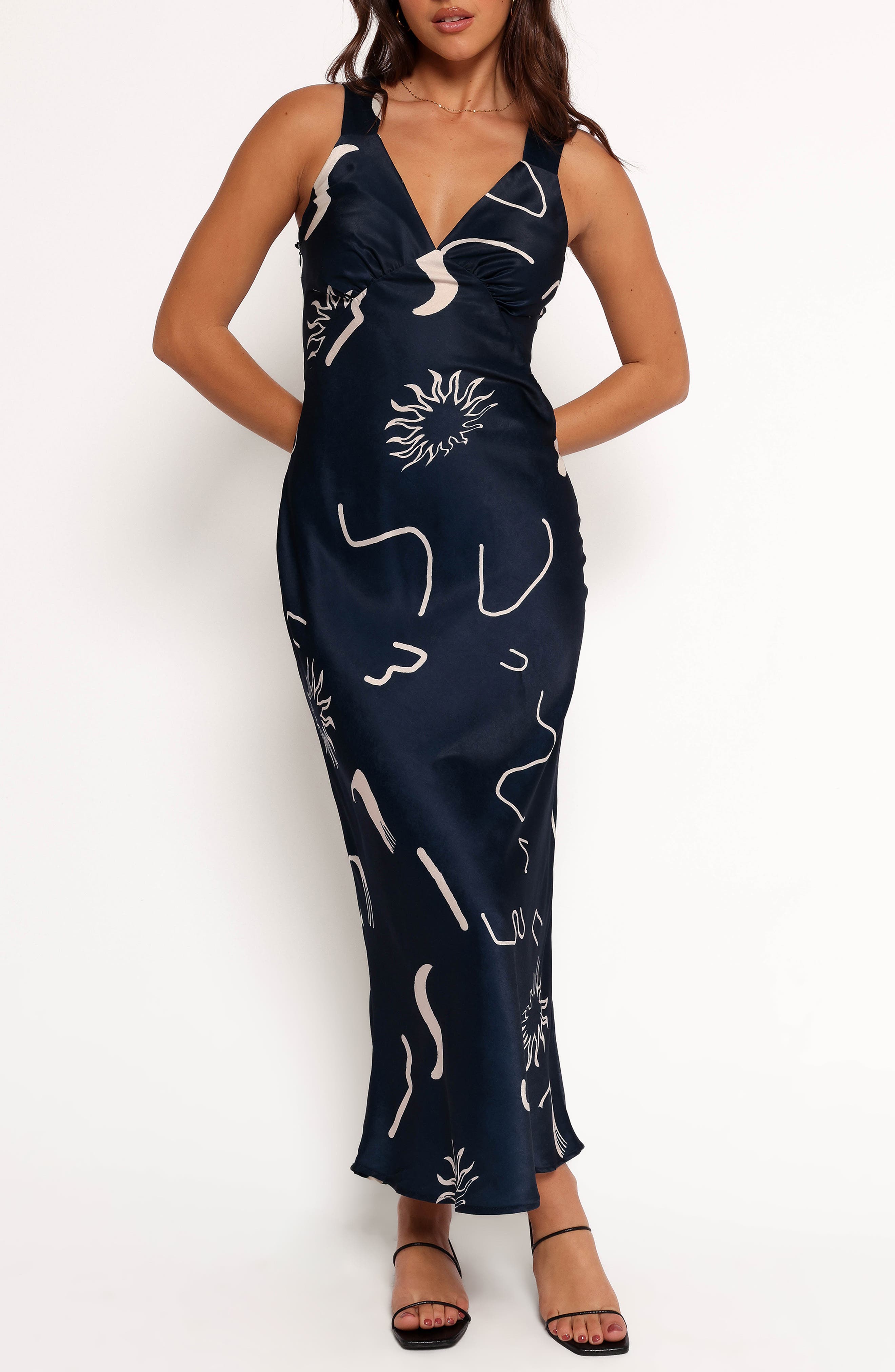 Petal & Pup Lizza Satin Maxi Dress