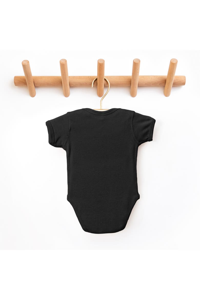 Milk Monster Infant Short Sleeve Graphic Bodysuit, Alternate, color, Black