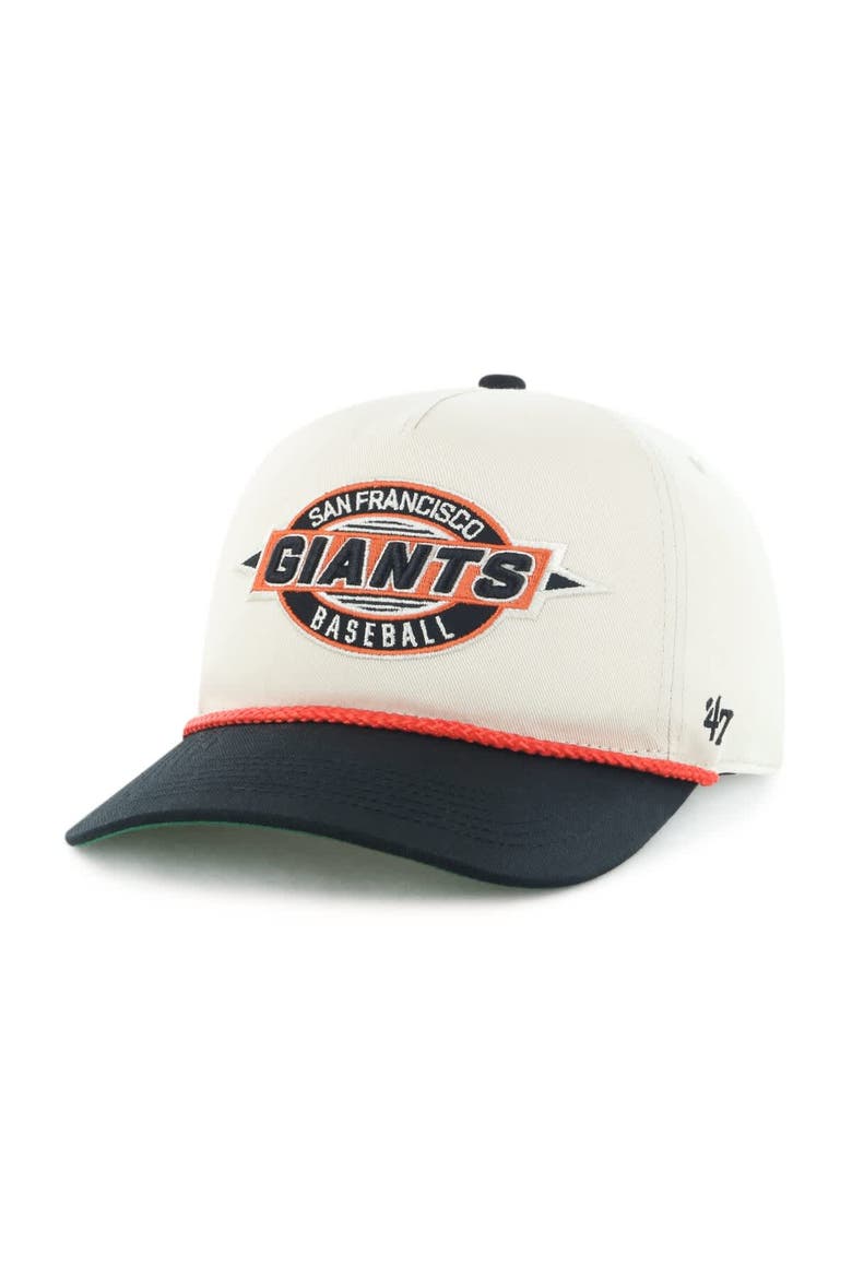 Men's '47 Natural/Black San Francisco Giants Frame Out Hitch Adjustable Hat, Alternate, color, Natural