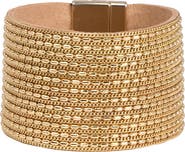 SAACHI Rock n' Roll Chain & Leather Cuff Bracelet