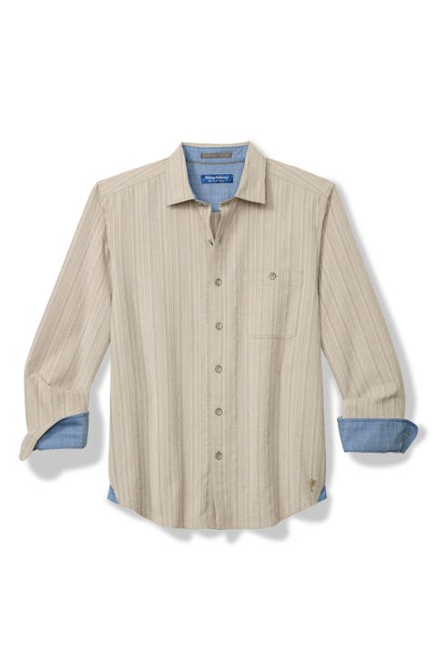 Coastline Cord Montecito Stripe Cotton Corduroy Button-Up Shirt