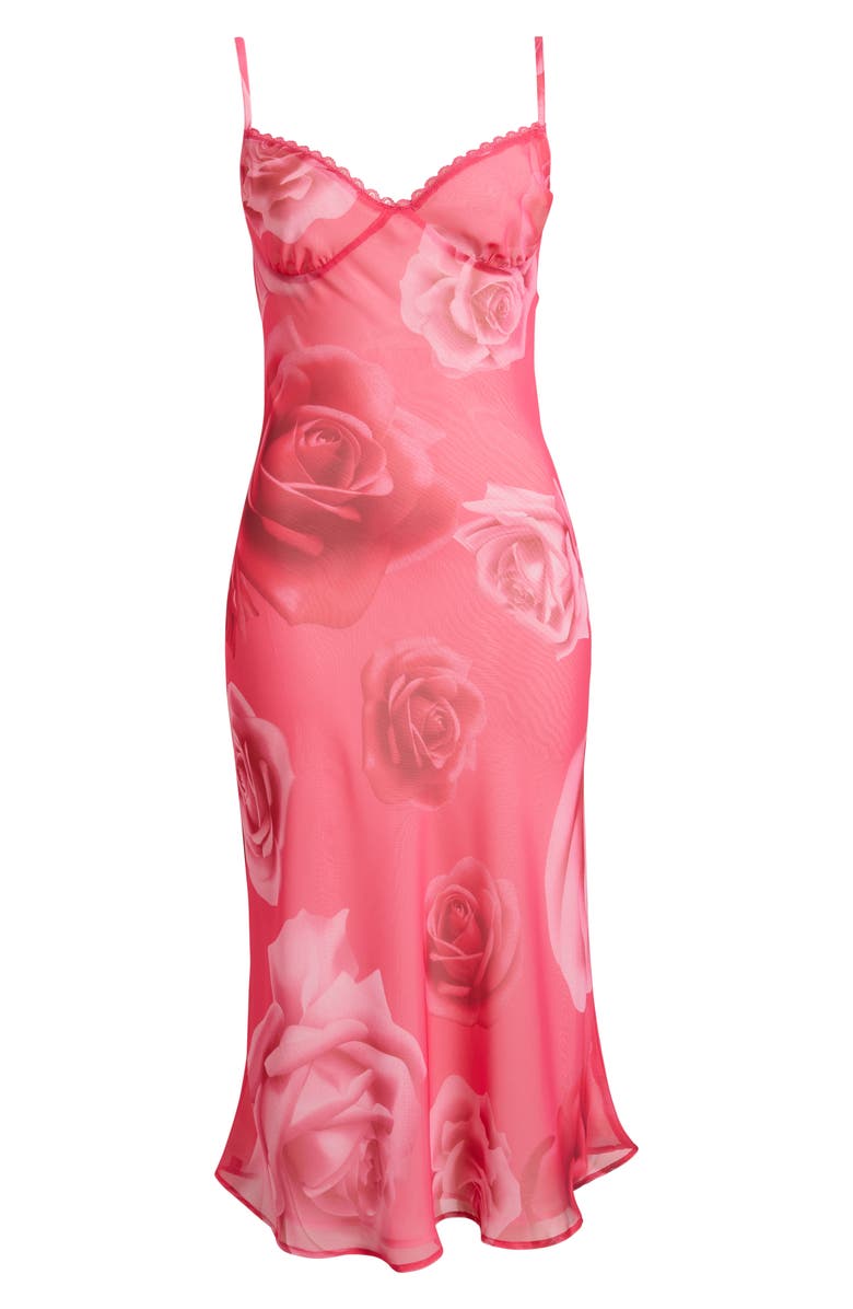 Bella Venice Avani Floral Midi Slipdress, Alternate, color, Pink Rose