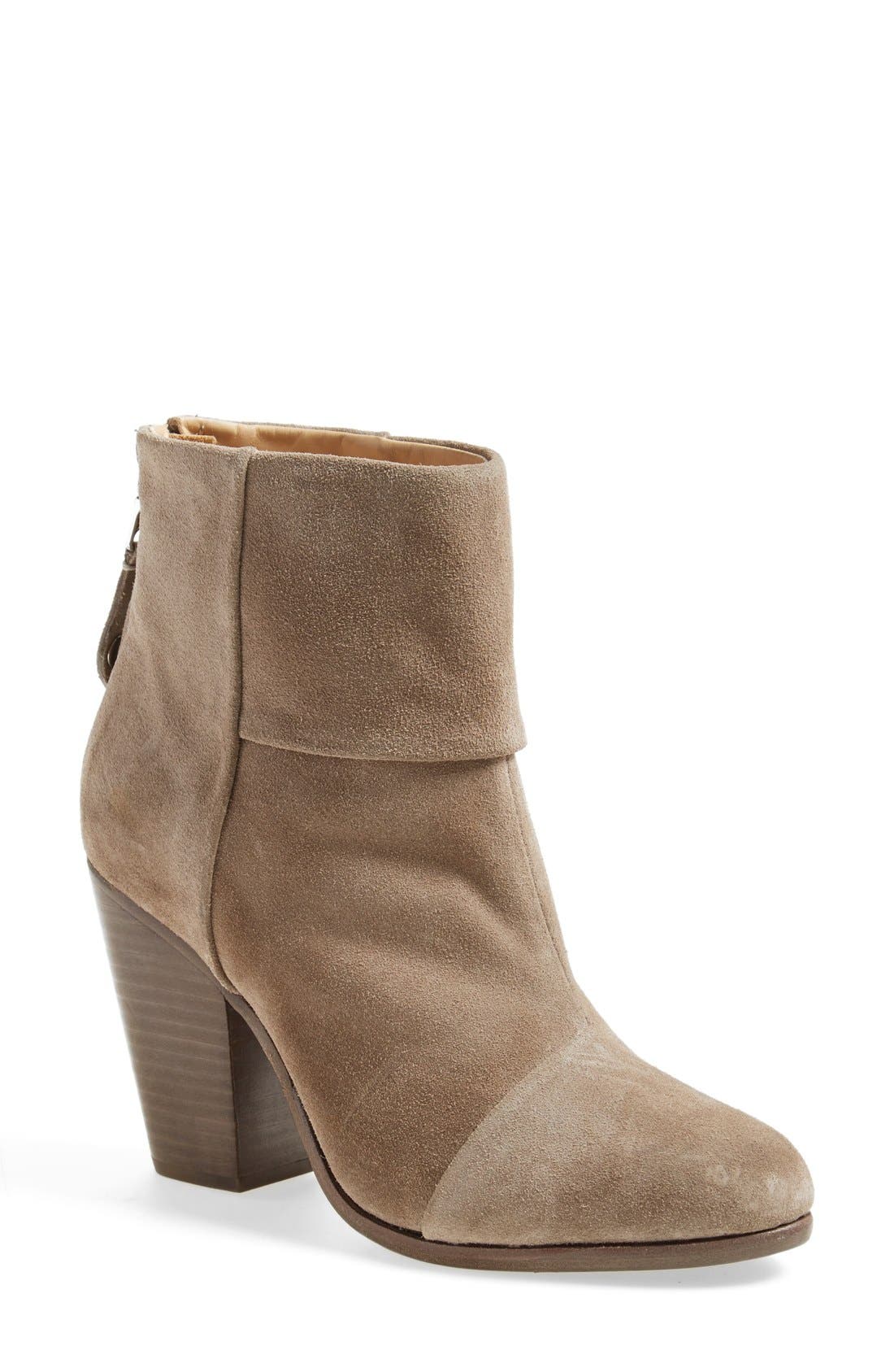 'Newbury' Bootie, Main, color, WARM GREY SUEDE