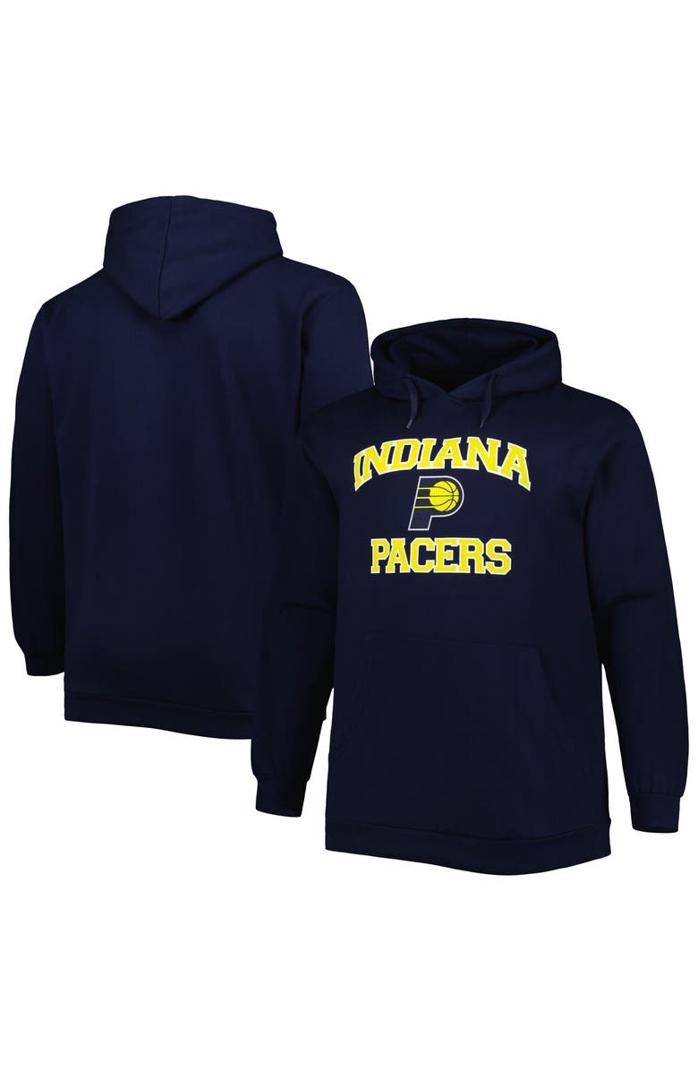 PROFILE Men's Navy Indiana Pacers Big & Tall Heart & Soul Pullover Hoodie, Main, color,