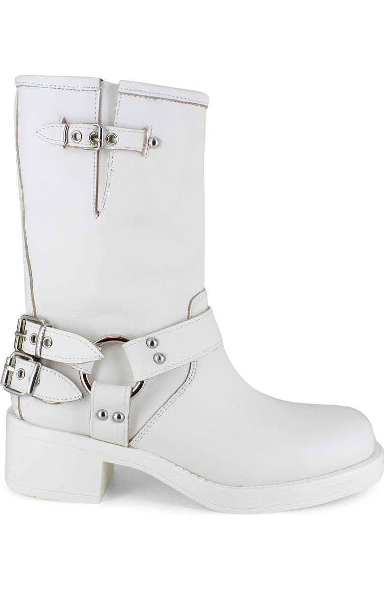 ZIGI Marce Moto Bootie, Alternate, color, Off White Leather