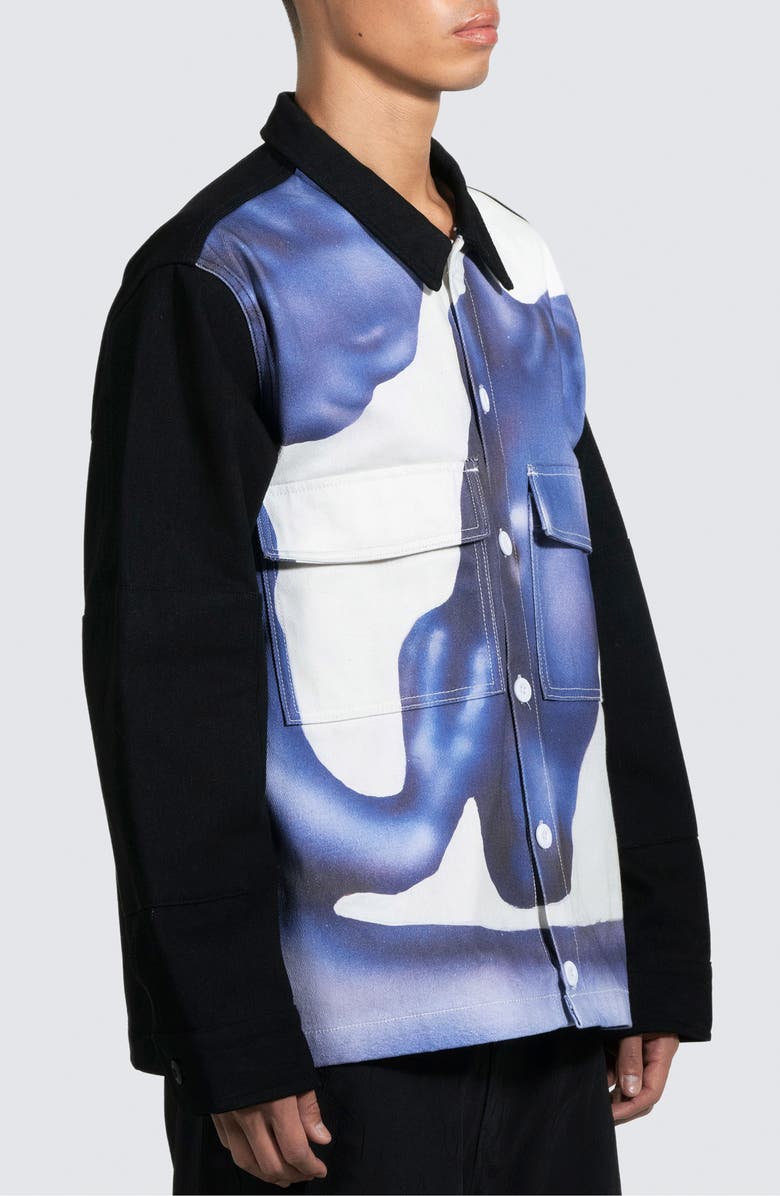 PLEASURES x Austin Lee Horse Graphic Denim Shirt Jacket, Alternate, color, 