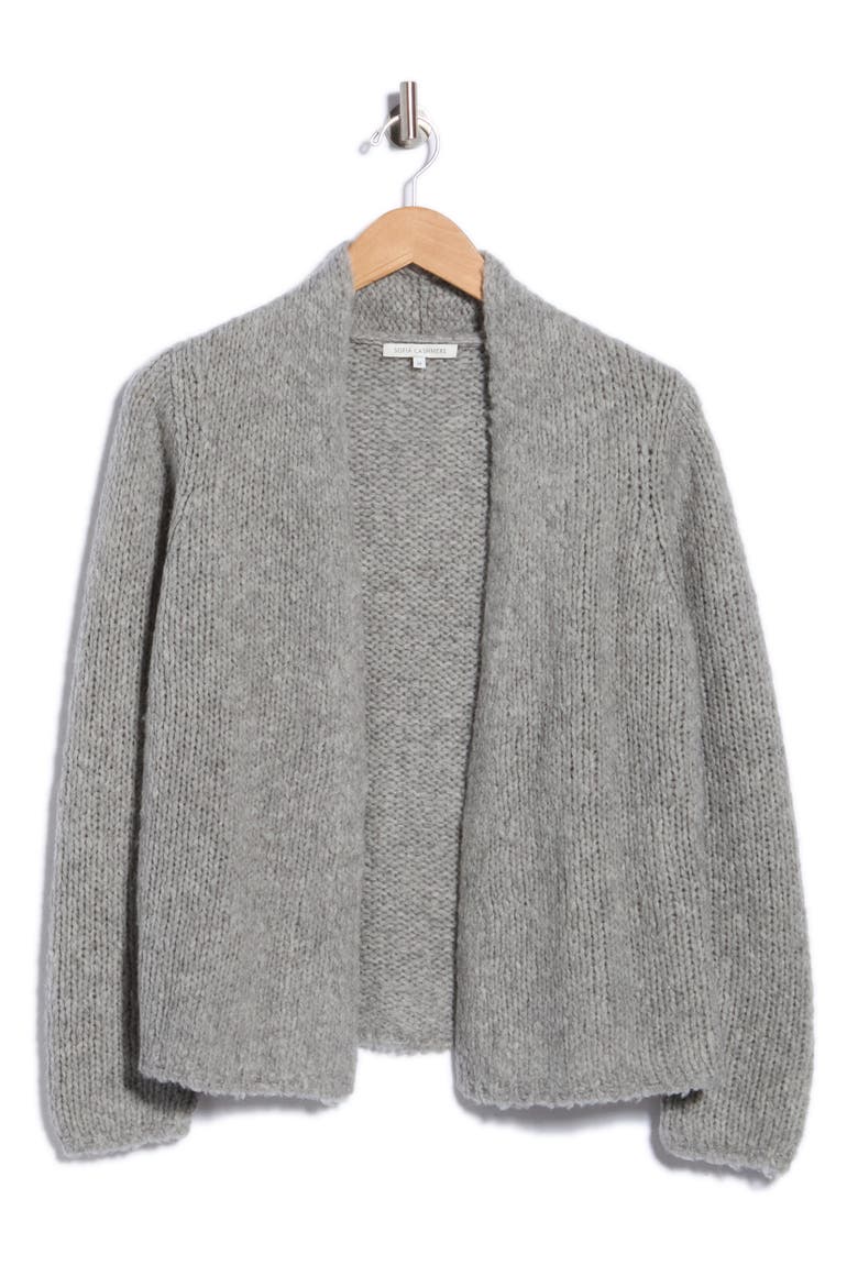 Merino Wool, Cashmere & Silk Chunky Open Cardigan, Main, color, HT GREY