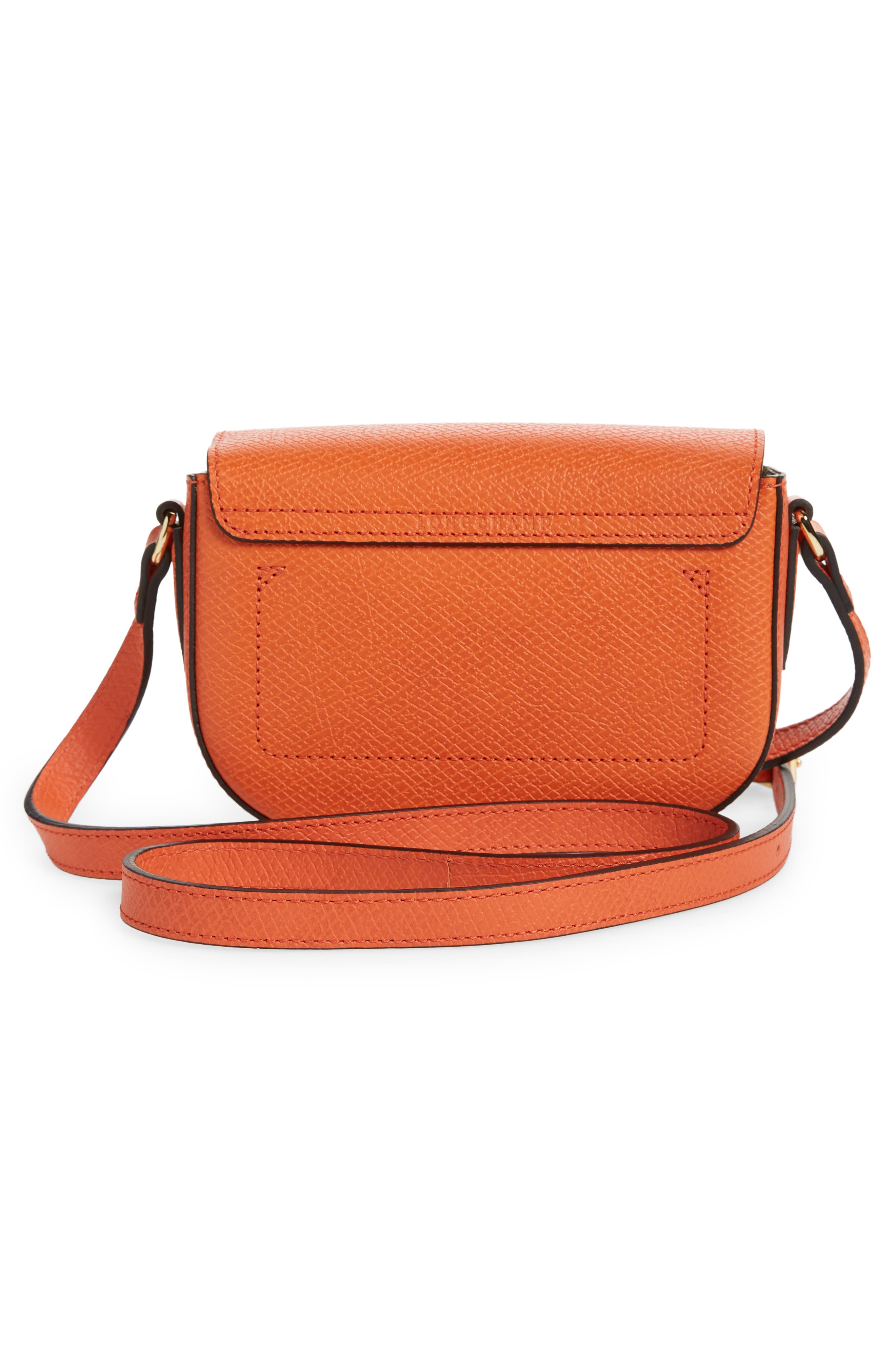 Épure Small Leather Crossbody Bag, Alternate, color, ORANGE