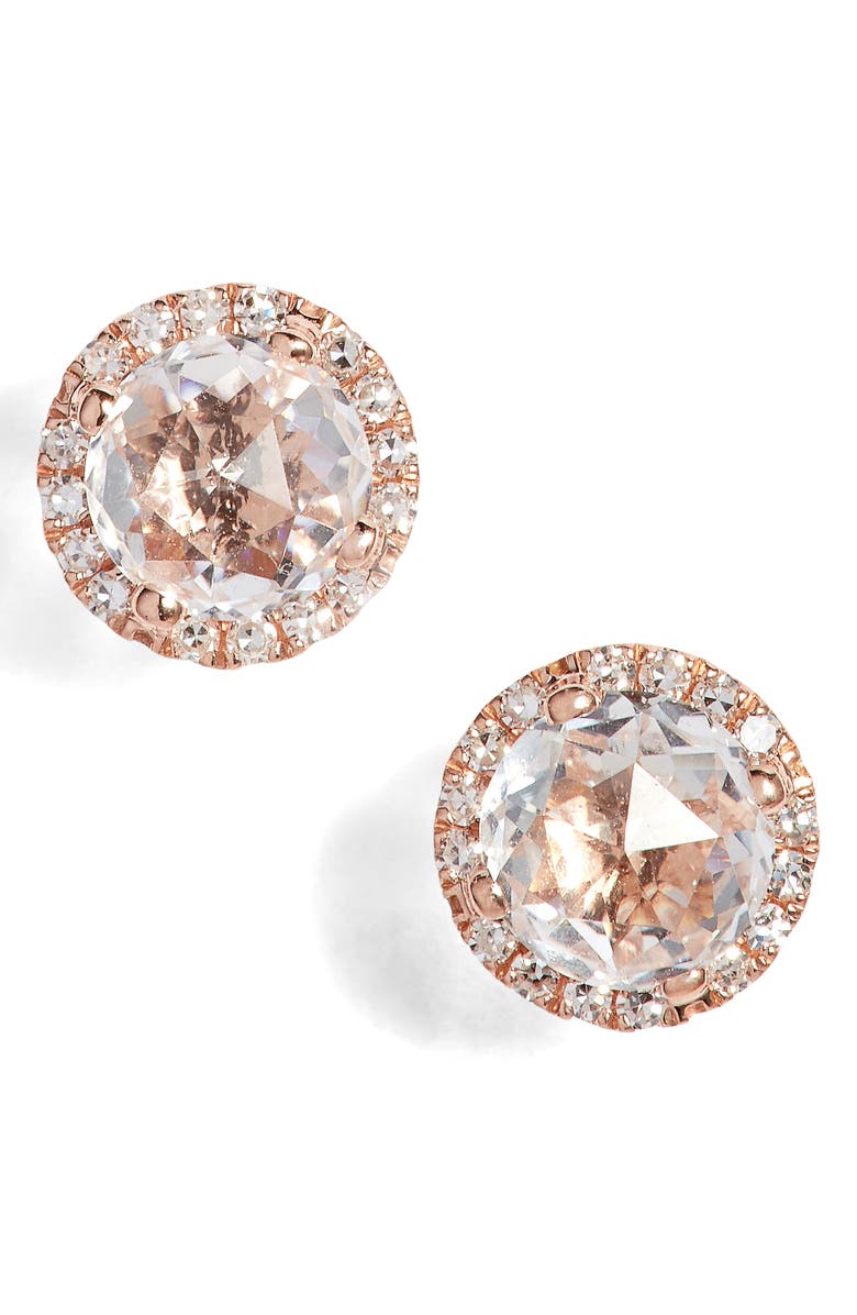 EF Collection Diamond & Topaz Stud Earrings, Main, color, 