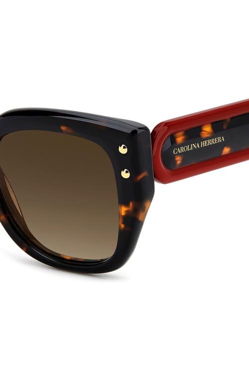 Carolina Herrera Her312 Logo-print Square Acetate Sunglasses In Havana/brown Sf