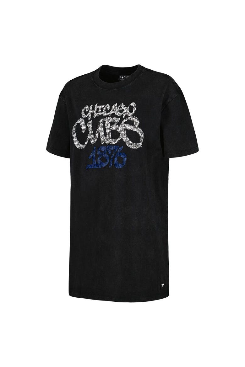 Women's The Wild Collective Black Chicago Cubs T-Shirt Dress, Alternate, color, Black