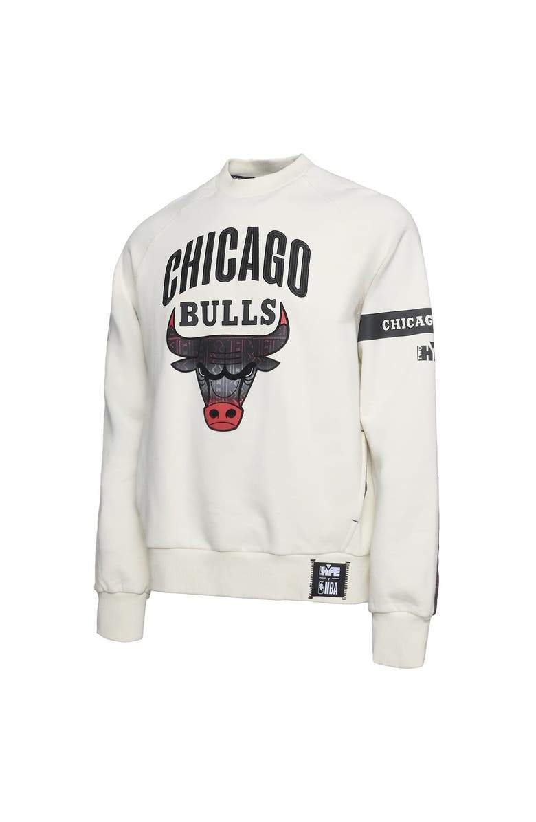 Two Hype Men's NBA x Two Hype  Cream Chicago Bulls Culture & Hoops Collection Premium Pullover Sweatshirt, Alternate, color, 