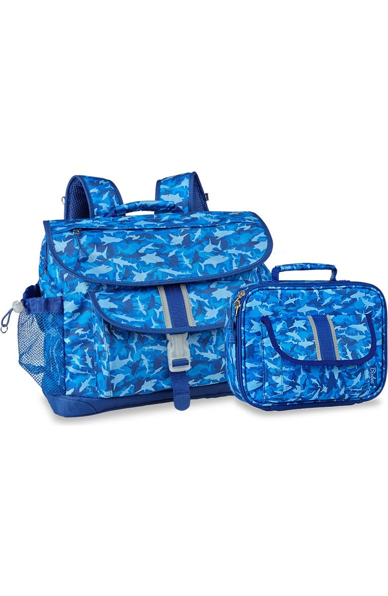 Bixbee 'Large Shark Camo' Water Resistant Backpack & Lunchbox, Main, color,