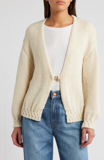 Shop Sessun Sessùn Ponferrada Wool Blend Cardigan In Fleur De Sel
