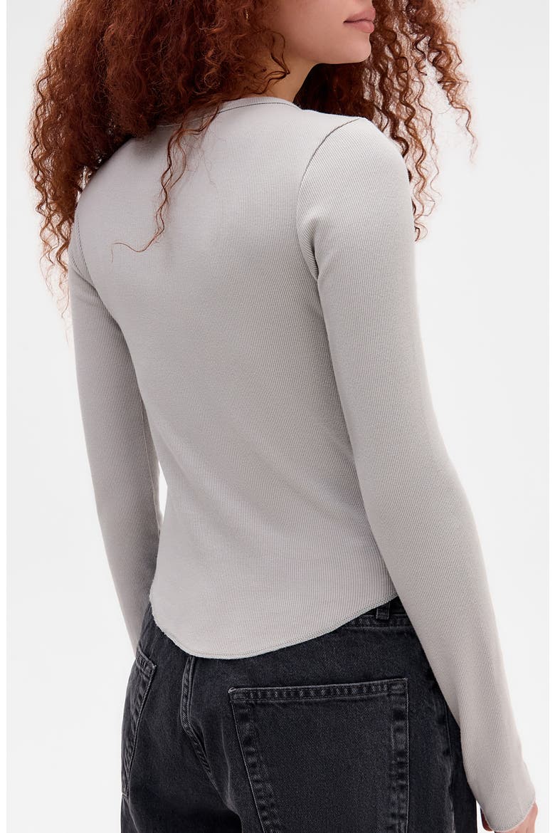 Drake Popper Cotton Henley, Alternate, color, GREY MARL
