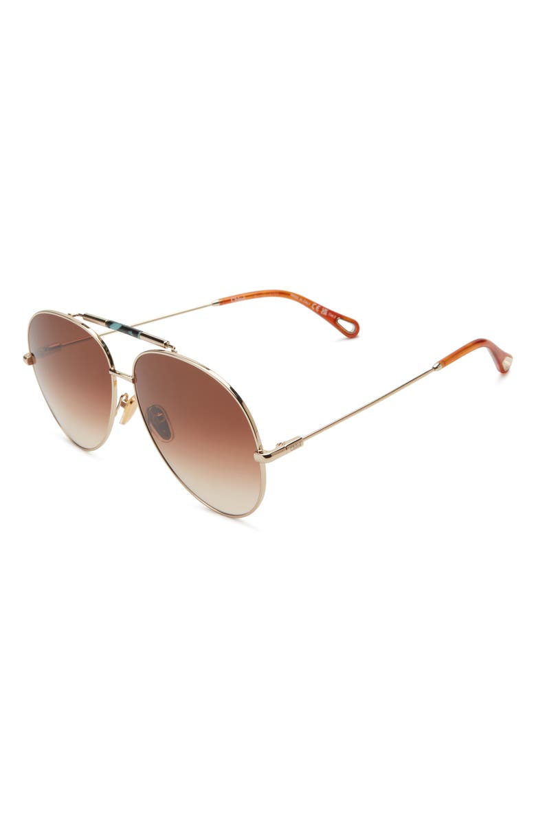 Chloé 62mm Aviator Sunglasses, Alternate, color, 