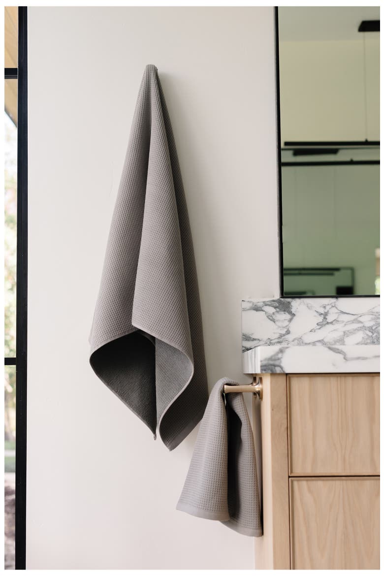 Waffle Bath Towel, Alternate, color, CHARCOAL