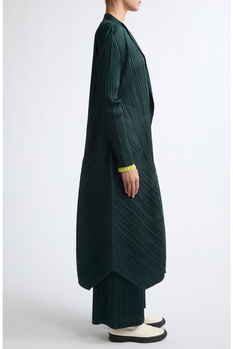 Monthly Colors October Pleated Long Jacket, Alternate, color, DARK GREEN