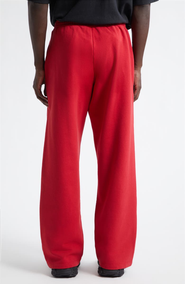 Balenciaga Embroidered Baggy Fleece Pants, Alternate, color, 6167 Red/ Black