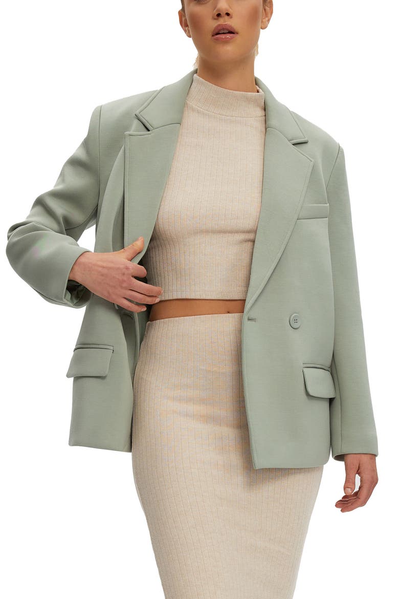 Braunwyn Notch Collar Blazer, Alternate, color, JADE