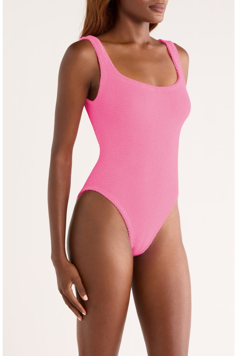 Square Neck One-Piece Swimsuit, Alternate, color, BUBBLEGUM
