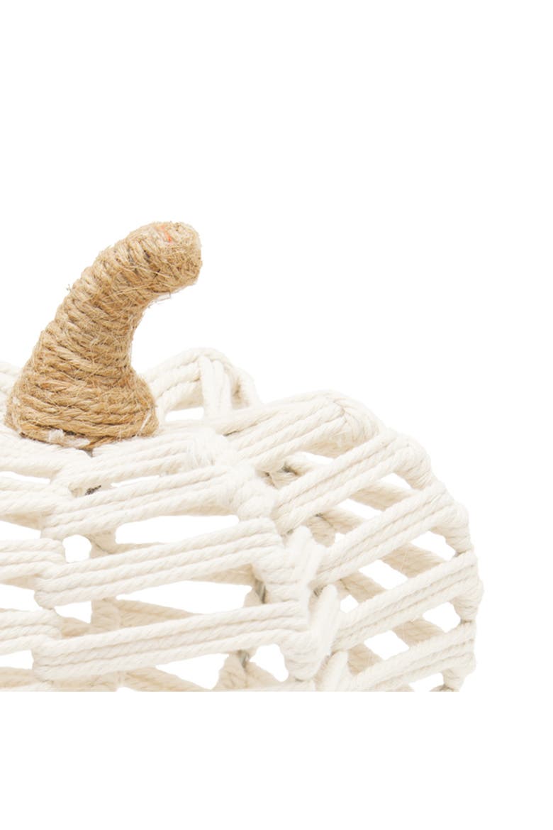 Small Jute Pumpkin Figurine, Alternate, color, White