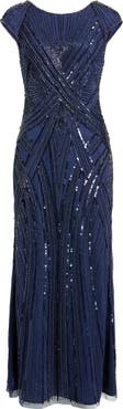 Pisarro Nights Embellished Cap Sleeve Gown