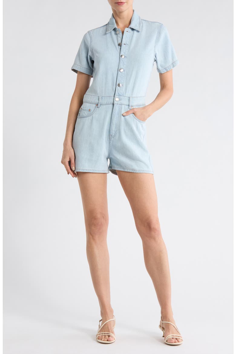 Montauk Denim Romper, Main, color, POOLSIDE