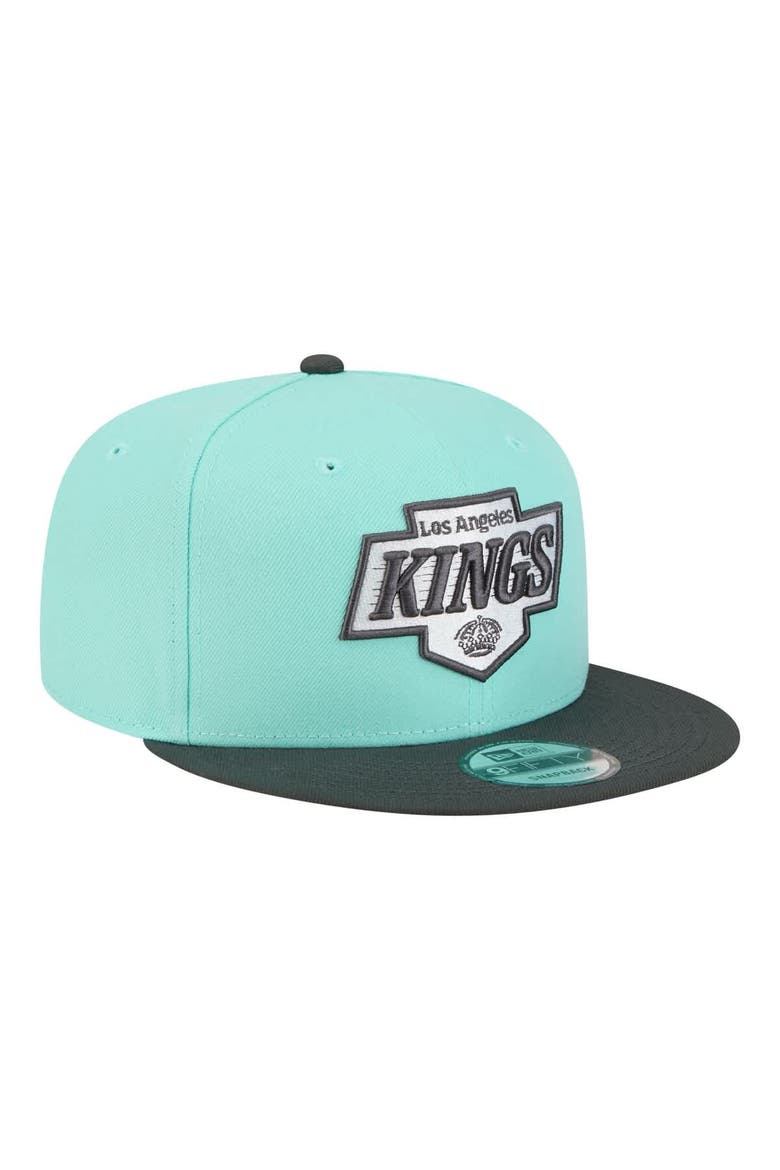 Men's New Era  Turquoise/Charcoal Los Angeles Kings Two-Tone Color Pack 9FIFTY Snapback Hat, Alternate, color, Turquoise