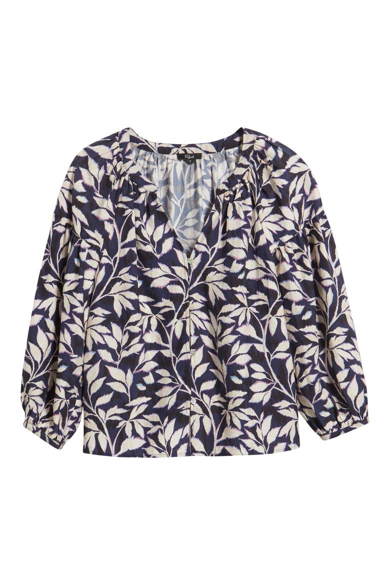 Vasia Print Top, Alternate, color, NAVY VINES