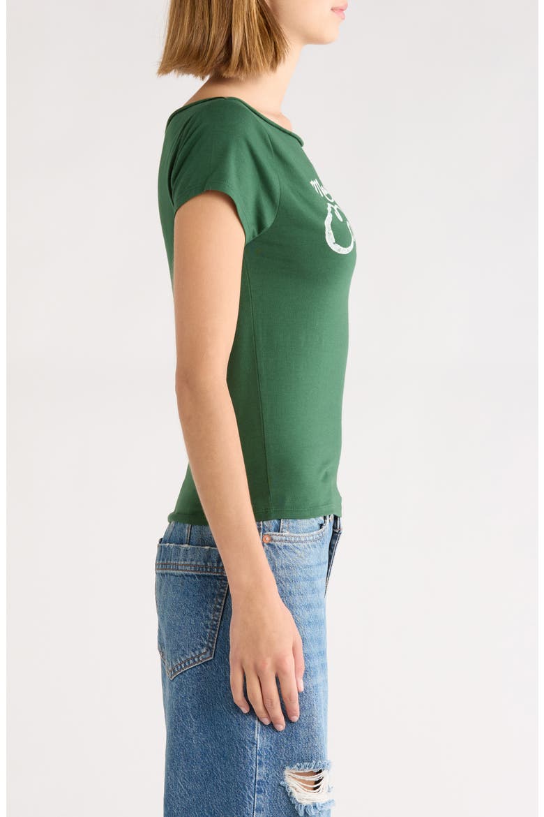 Cali Off the Shoulder Graphic Tee, Alternate, color, GREEN