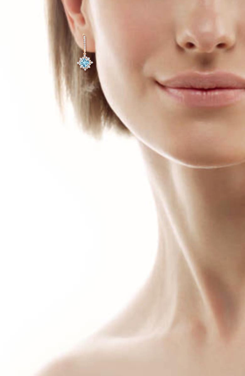 Truly Zac Posen Princess Aquamarine & Diamond Dangle Earrings - 0.5ct., Alternate, color,