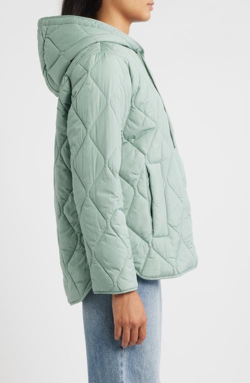 Bernardo Ashbury Diamond Quilted Hooded Liner Jacket In Blue