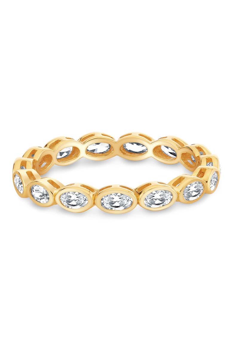 Oval Cut Cubic Zirconia Eternity Band, Alternate, color, 18KT YELLOW GOLD / CLEAR STONE