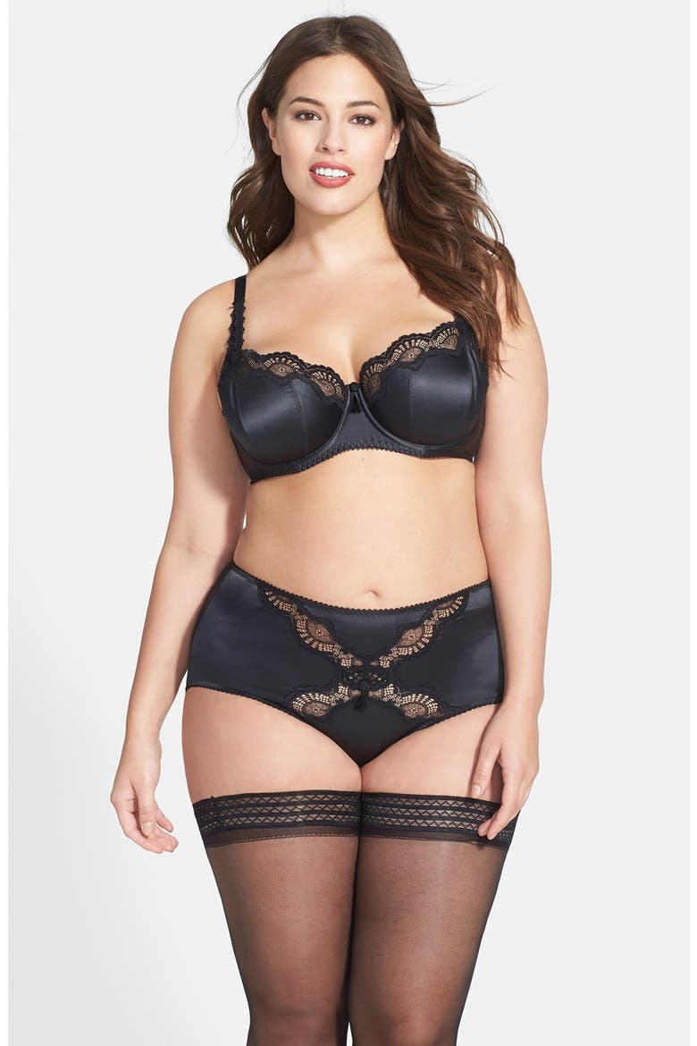 'Starlift' Underwire Full Figure Bra, Alternate, color, BLACK