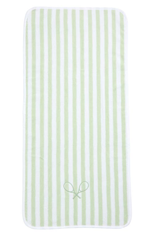 Weezie Stripe Organic Cotton Terry Towel In Green